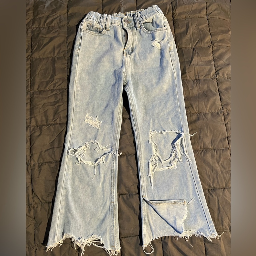 Girls ripped denim jeans